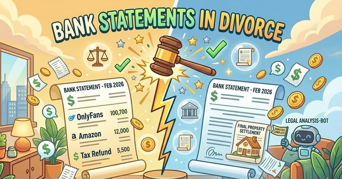 Bank statements in divorce — illustrated guide