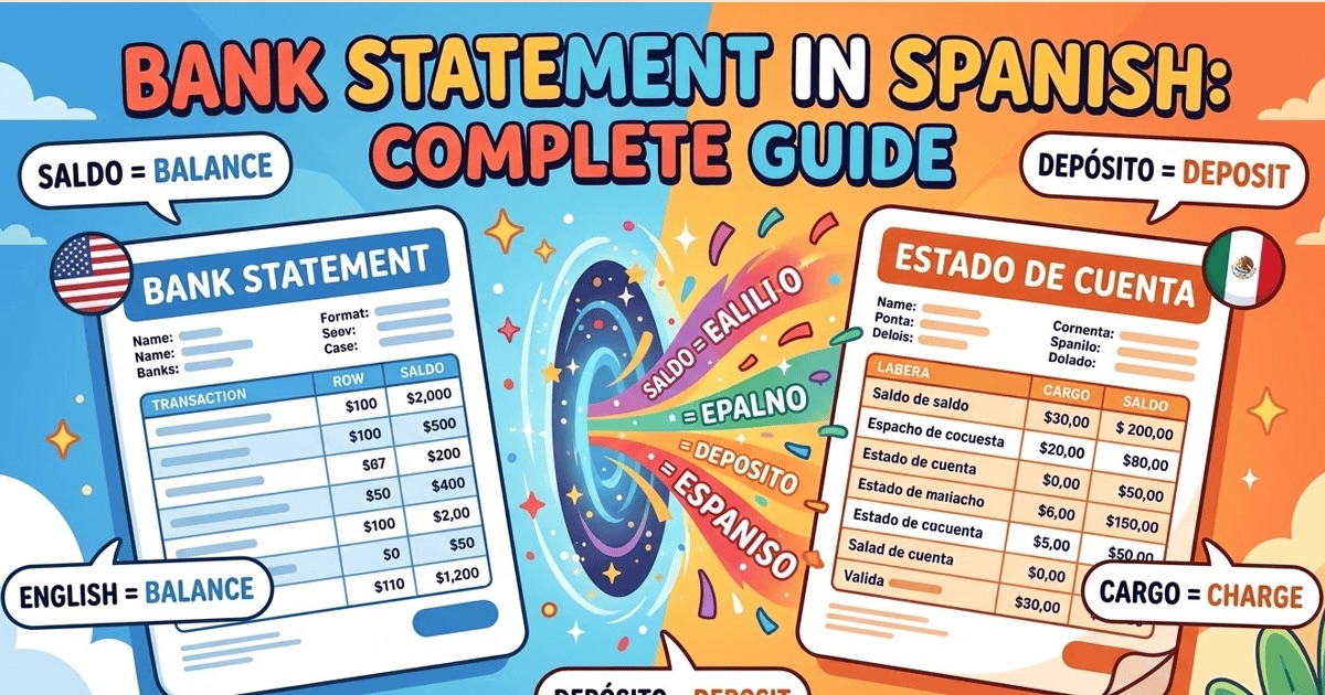 Bank statement in Spanish bilingual glossary