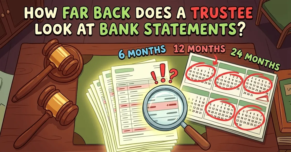 How far back can a trustee look at bank statements