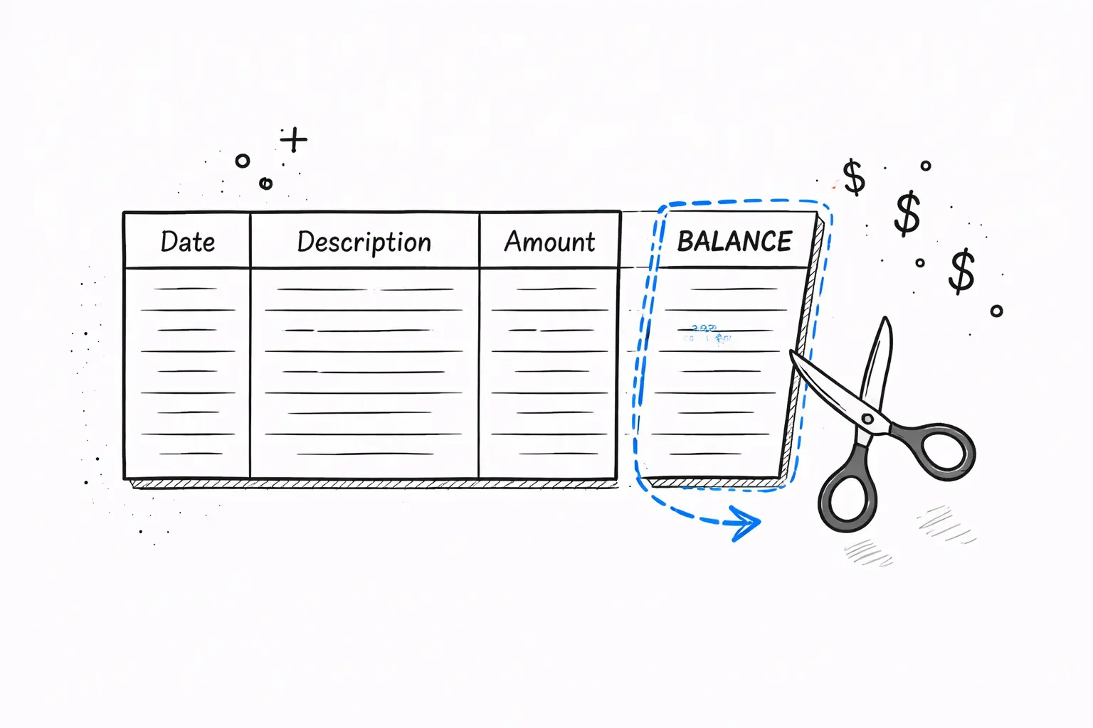 Running balance columns